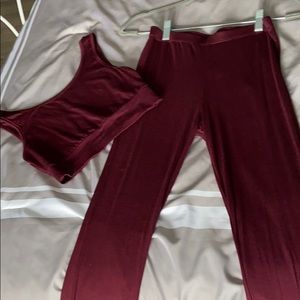 Maroon//Dark Red Two Piece Set
